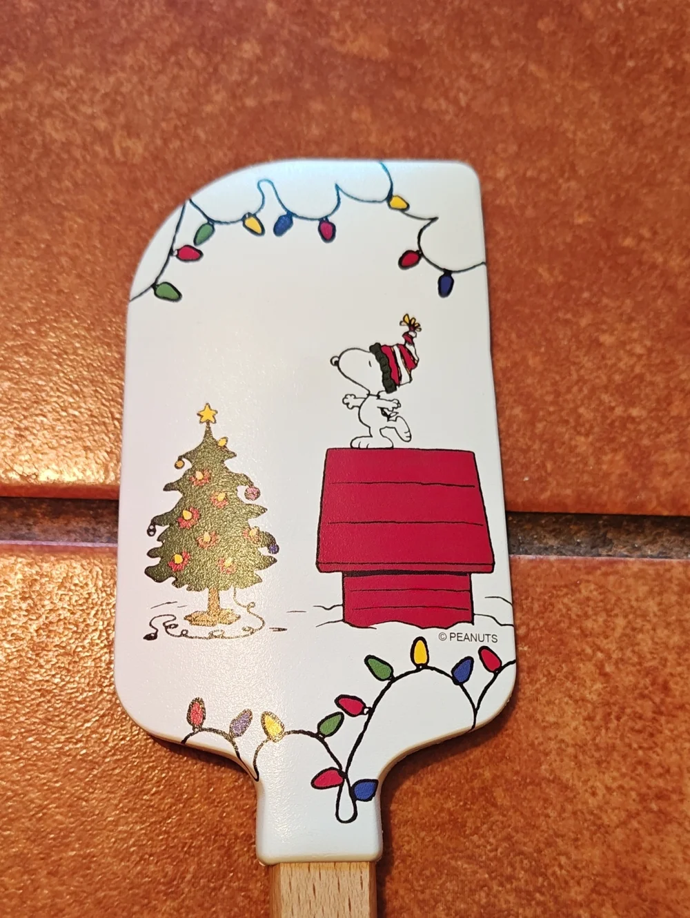 Williams Sonoma Holiday Snoopy Silicone Spatula in White and Red